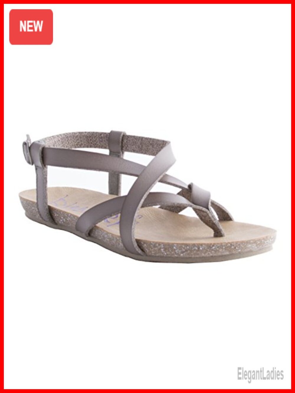Women's Gladiator Sandals with Adjustable Buckle Strap and Faux Cork Sole